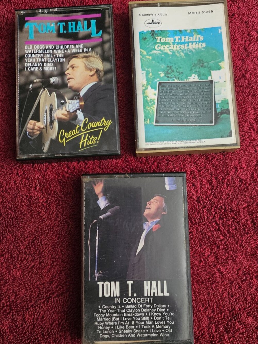 Lot Of 3 Tom T. Hall Audio Cassette Tape Vintage Country Greatest Hits and More